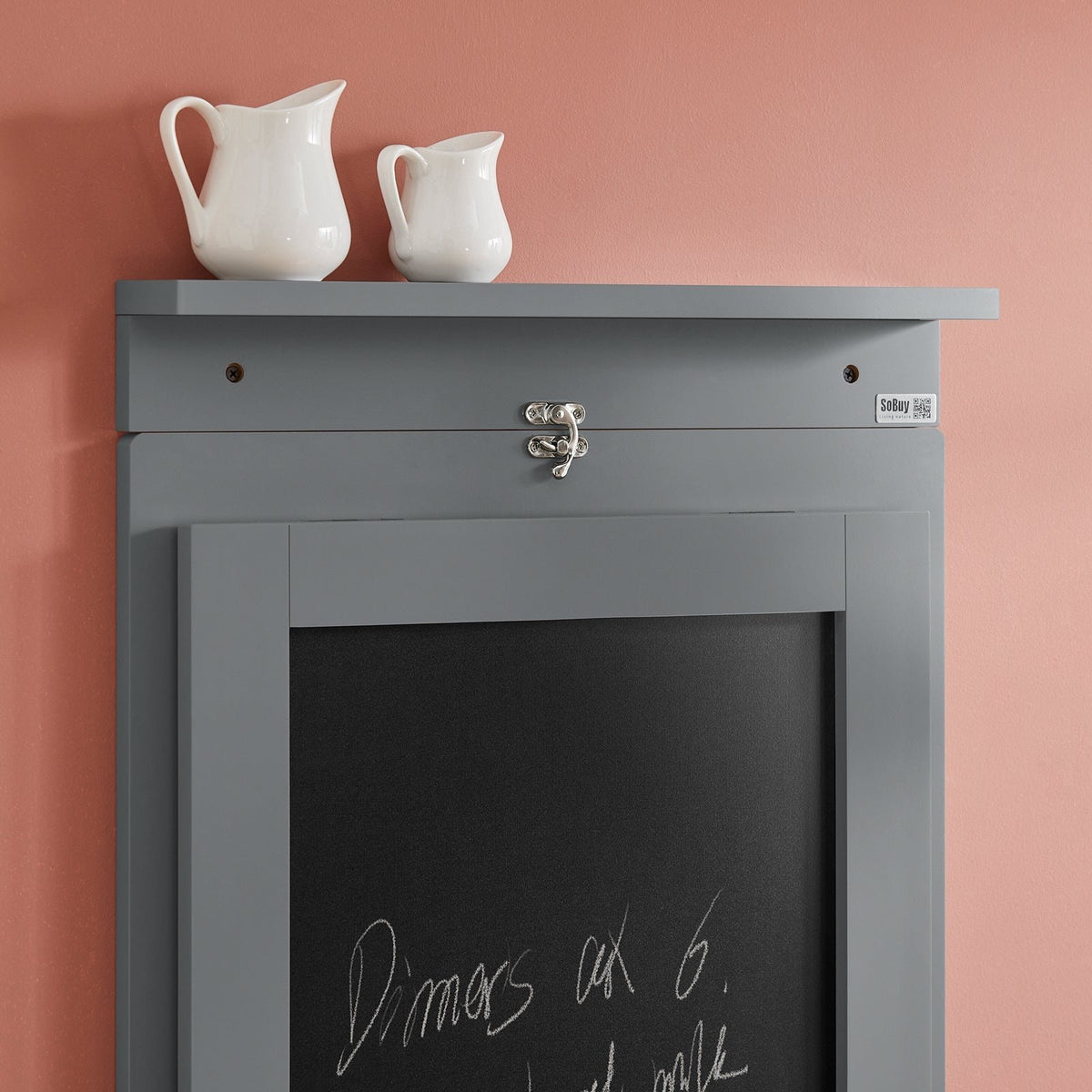 SoBuy FWT20-HG - Inklapbare Wandtafel - met Krijtbord - 50 x 175 x 76 cm - Grijs