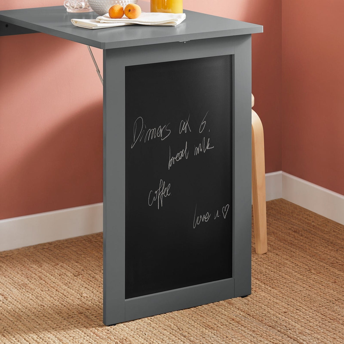 SoBuy FWT20-HG - Inklapbare Wandtafel - met Krijtbord - 50 x 175 x 76 cm - Grijs
