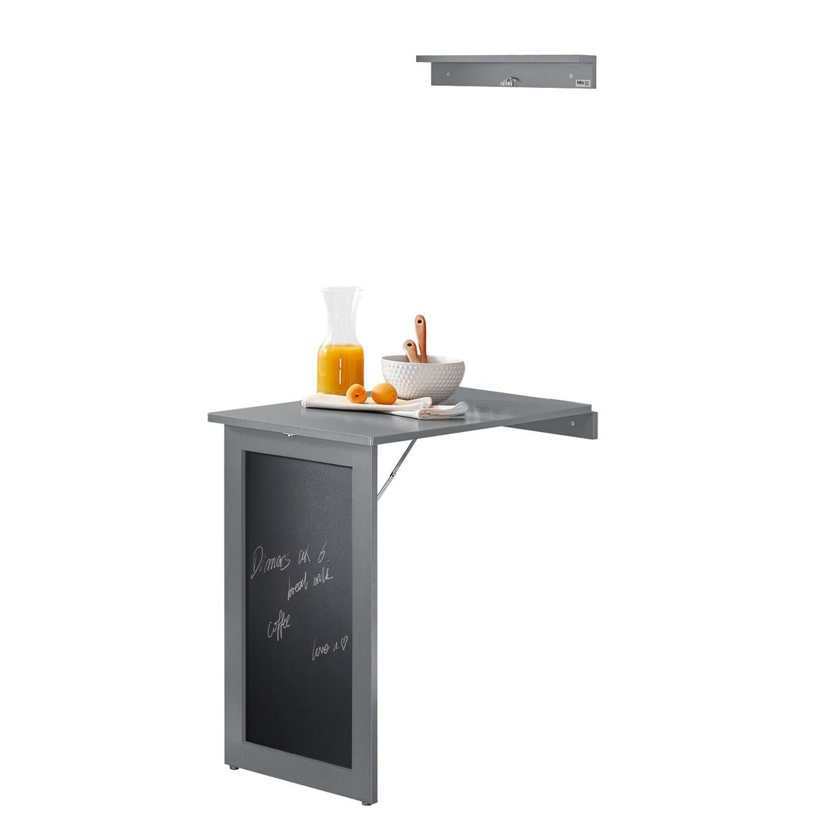 SoBuy FWT20-HG - Inklapbare Wandtafel - met Krijtbord - 50 x 175 x 76 cm - Grijs