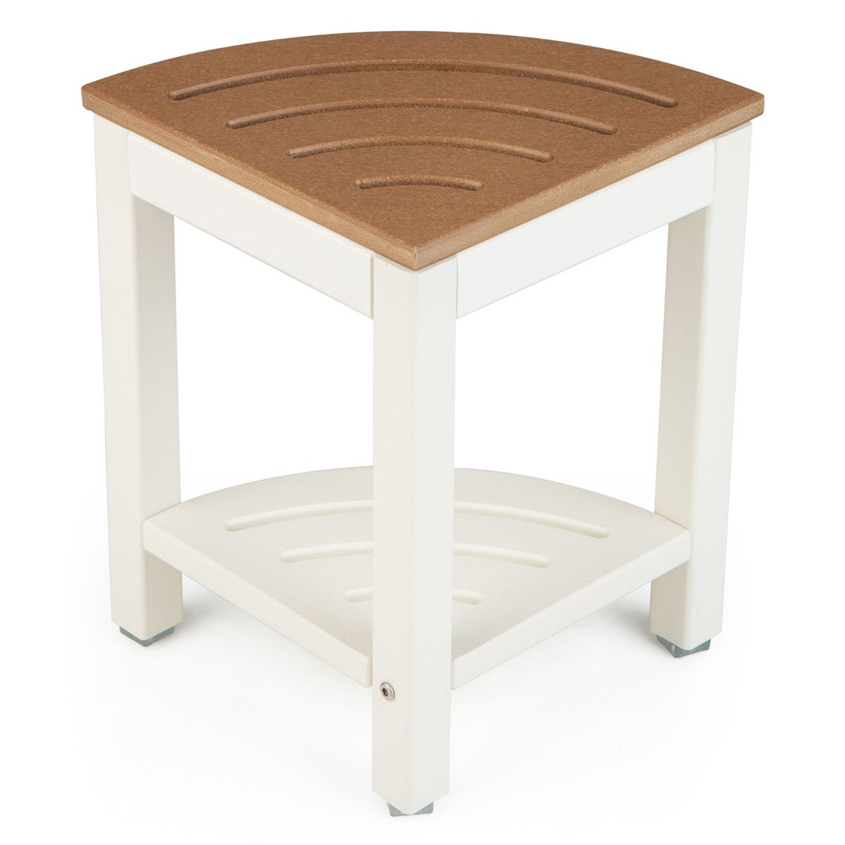 Coast Douchekruk - 150 kg Draagvermogen - HDPE - 32,5 x 32,5 x 43,5 cm - Wit met Bruin