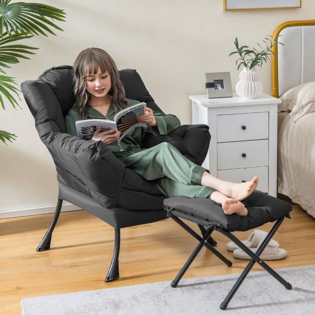 Coast Fauteuil – Met Armleuning, Zijvak, Voetsteun & Krukje – Grijs