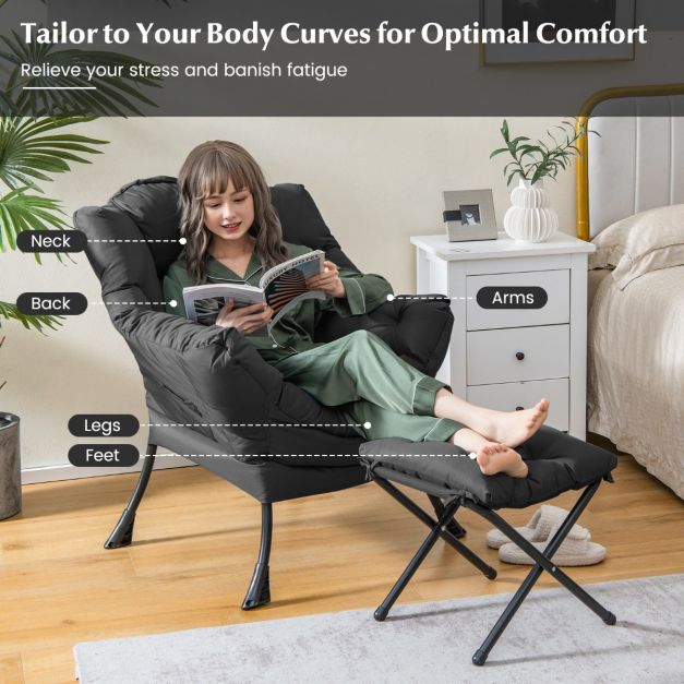 Coast Fauteuil – Met Armleuning, Zijvak, Voetsteun & Krukje – Grijs