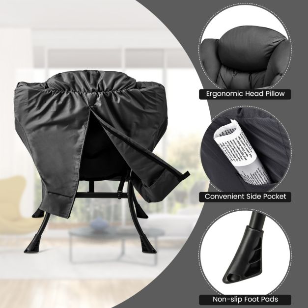 Coast Fauteuil – Met Armleuning, Zijvak, Voetsteun & Krukje – Grijs
