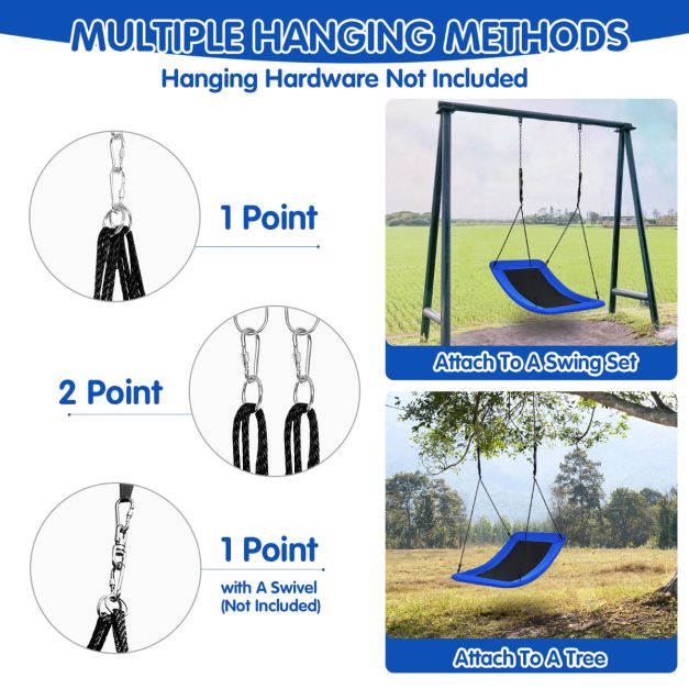 Coast Tree Swing Swing Swing met verstelbaar touw buitenzwaai 83 x 155 cm blauw