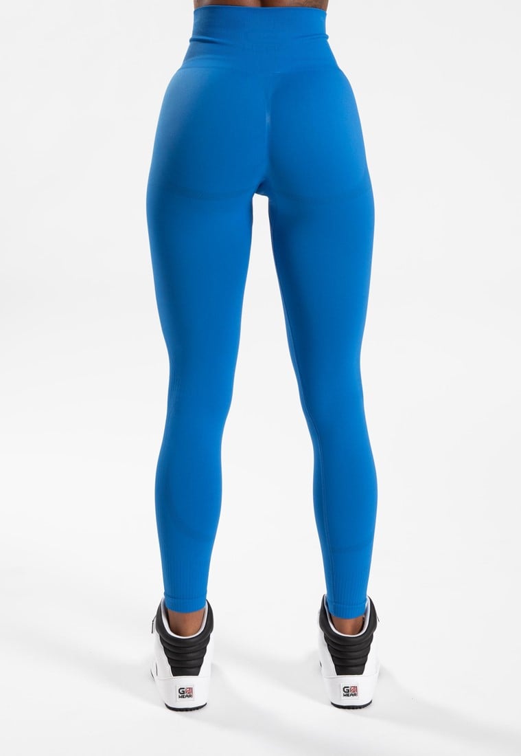 Gorilla Wear Olivia Seamless Leggings – S/M – Blauw – Hoog Getailleerd & Squat-proof