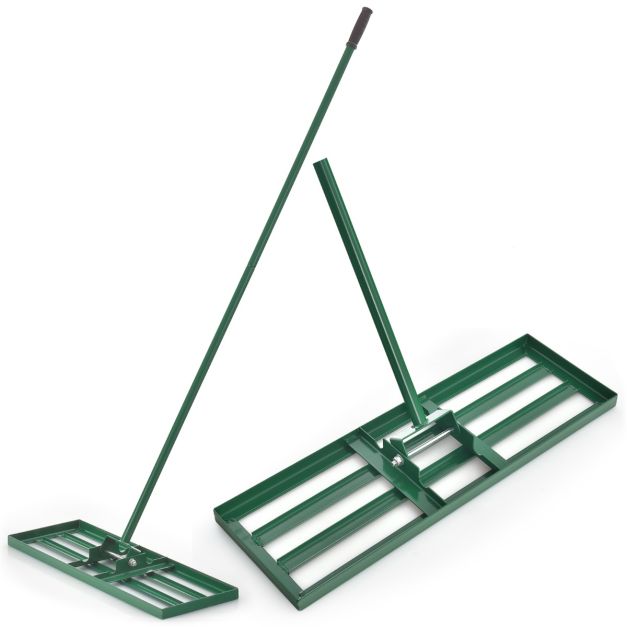 Coast Gazonhark - Metaal - Ergonomisch - 170cm Handgreep - 75x25 cm - Zwart/Groen