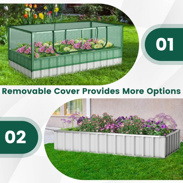 Coast Minikas Groen/Zilver – Verhoogd Tuinbed met Oprolbare Deur, Handschoenen en 8 T-Labels – 174 x 90 x 70 cm