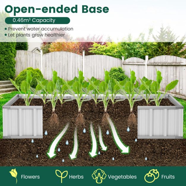 Coast Minikas Groen/Zilver – Verhoogd Tuinbed met Oprolbare Deur, Handschoenen en 8 T-Labels – 174 x 90 x 70 cm