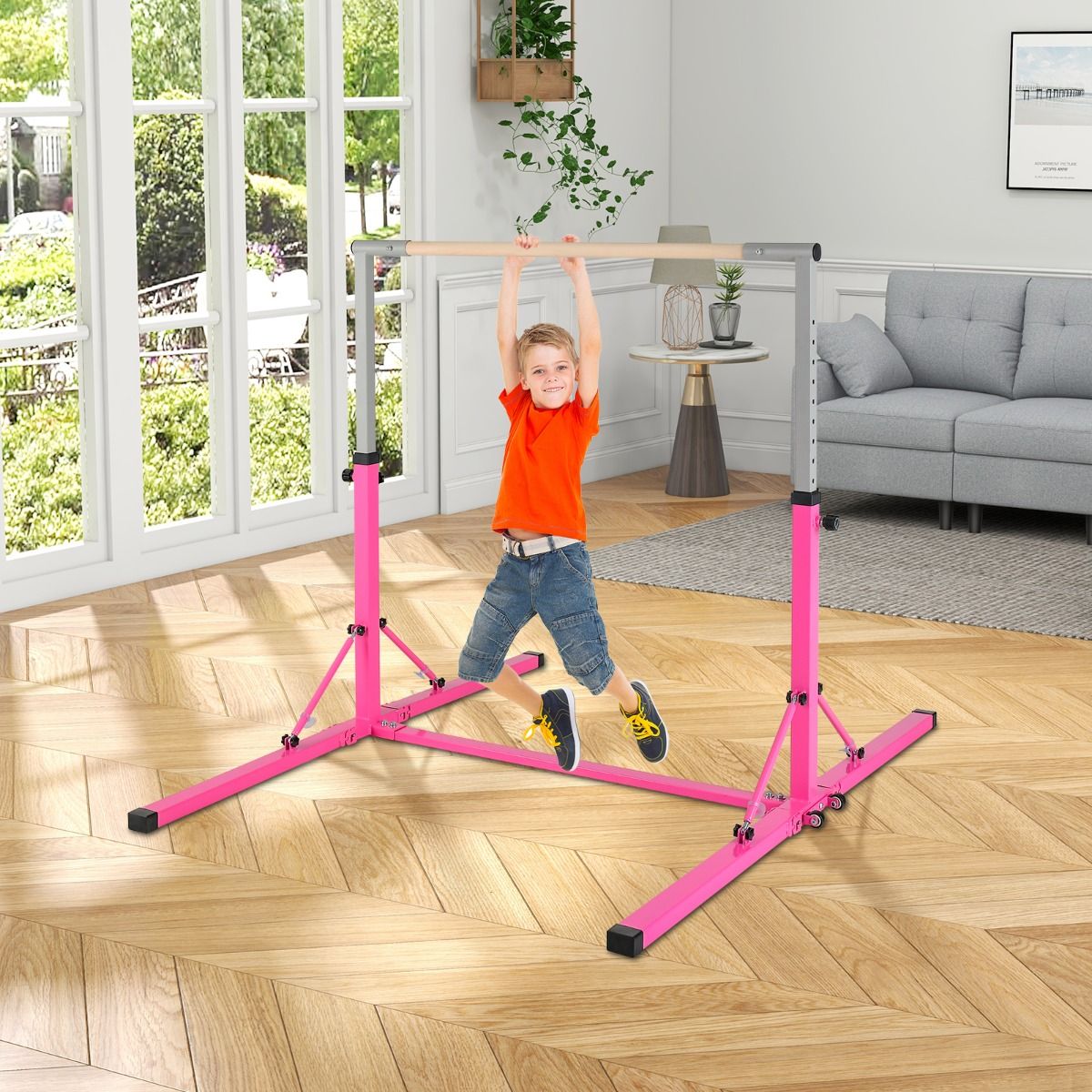 Coast Gymnastiekrek - In Hoogte Verstelbaar - Max. 100 kg - 136 x 172 x 150 cm - Roze