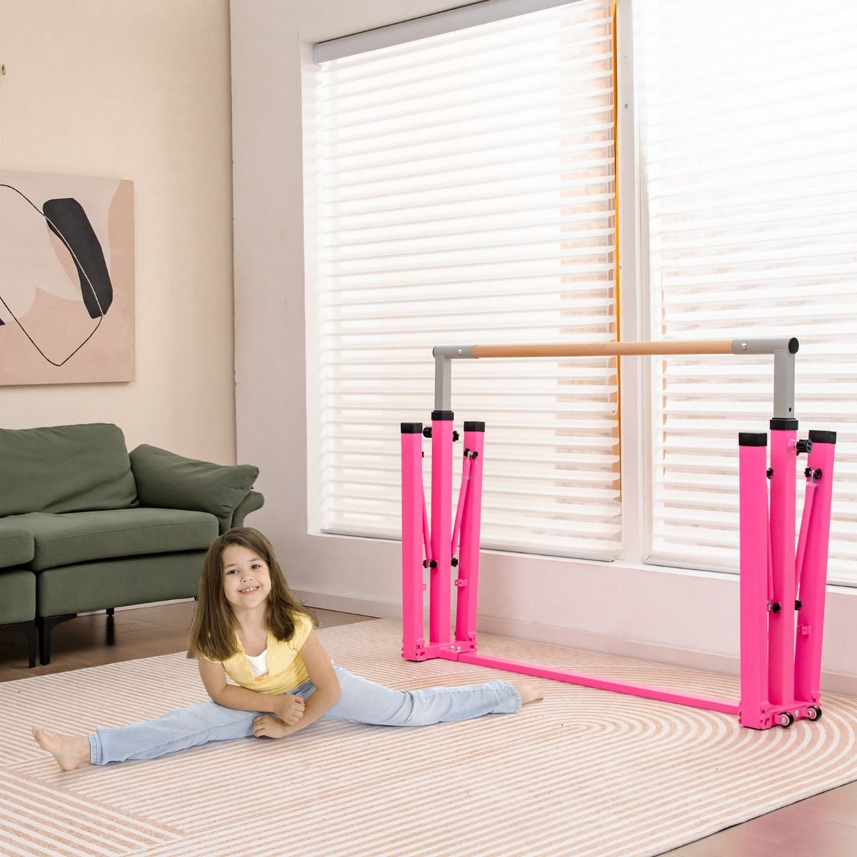 Coast Gymnastiekrek - In Hoogte Verstelbaar - Max. 100 kg - 136 x 172 x 150 cm - Roze