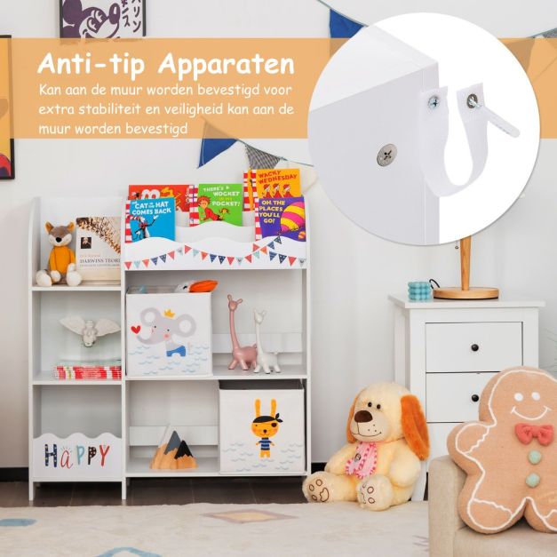 Coast Kinderen Opbergkast met 5 compartimenten en 2 stoffenladen Piraat