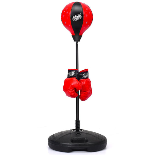Coast Kinderboksset Verstelbare Boksbalhouder met Handschoenen en Pomp 81–123,5 cm Zwart/Rood