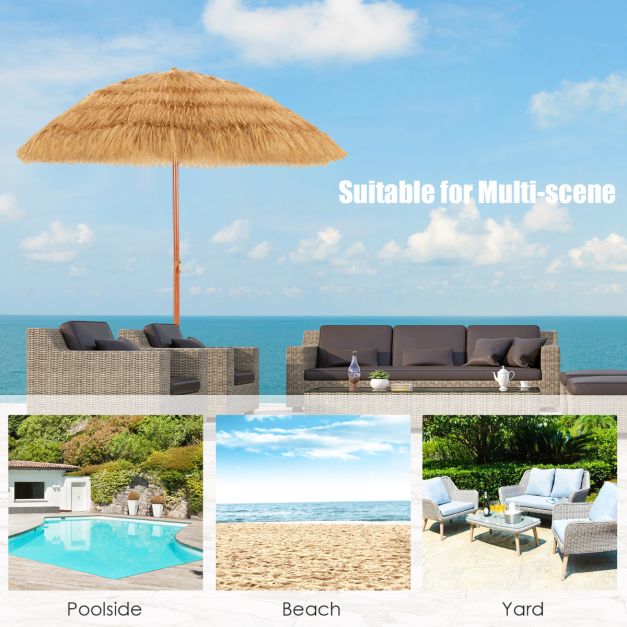 Coast 200 cm Kantelbare Strandparasol – Natural – Draagbaar met Zandanker