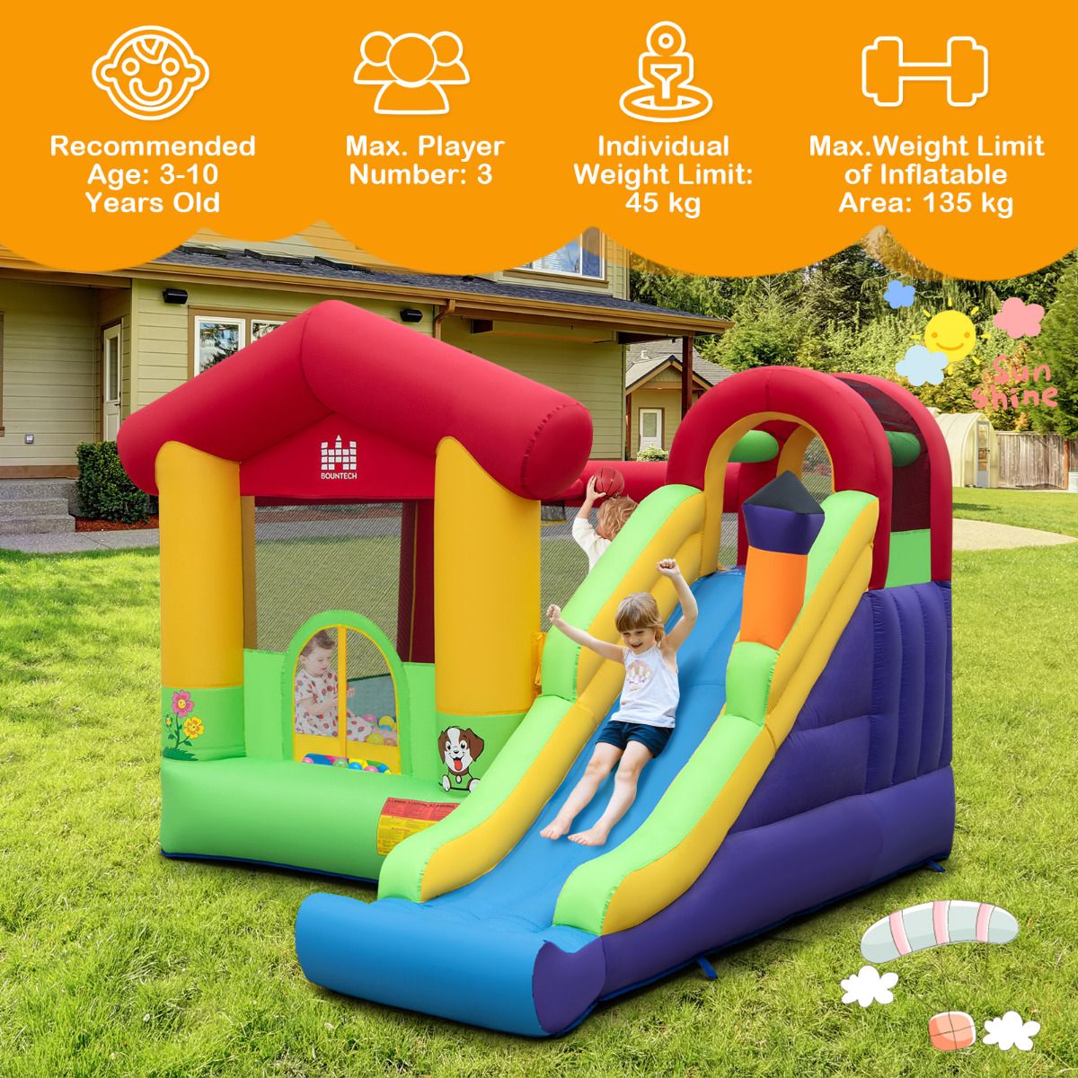 Coast Bouncy Castle - opblaasbaar spel kasteel - dia 325 x 290 x 205 cm