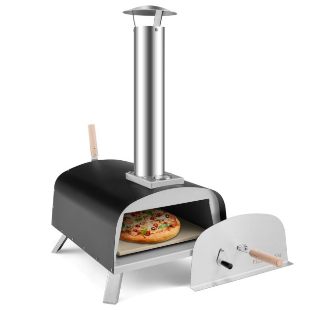 Coast Pizzaoven incl. Accessoires - Staal - 42 x 81 x 85 cm - Zwart
