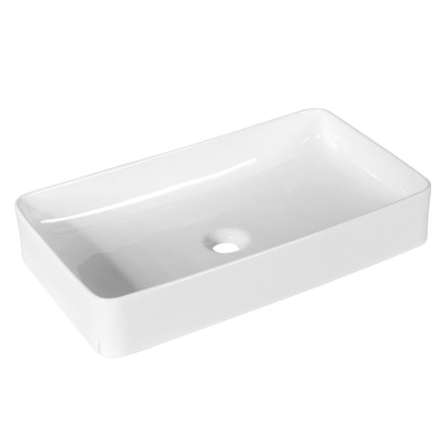 Coast Wastafel Keramiek met Afvoer - 60 x 35 x 11 cm - Wit