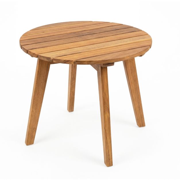 Coast Bijzettafel Naturel – Ronde Tuintafel van Acaciahout – 43 x 43 x 35 cm
