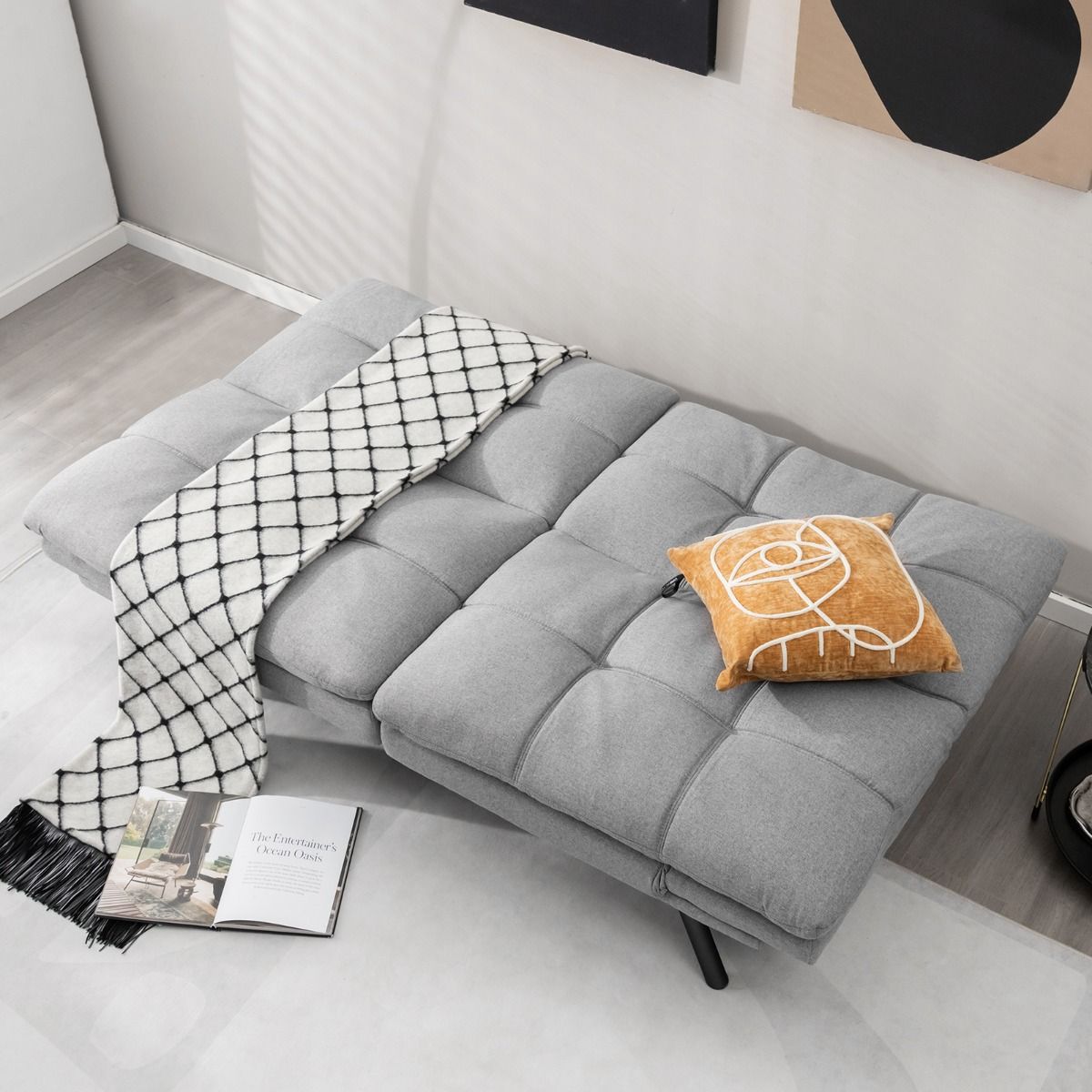 Coast Transformeerbare Slaapbank - Grijs - Linen - 87 x 178 x 82 cm - 273 kg Draagkracht