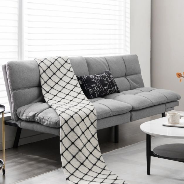 Coast Slaapbank - Verstelbaar - 3-in-1 - Kunstleer & Traagschuim - 273kg - 182 x 87 x 82cm - Grijs