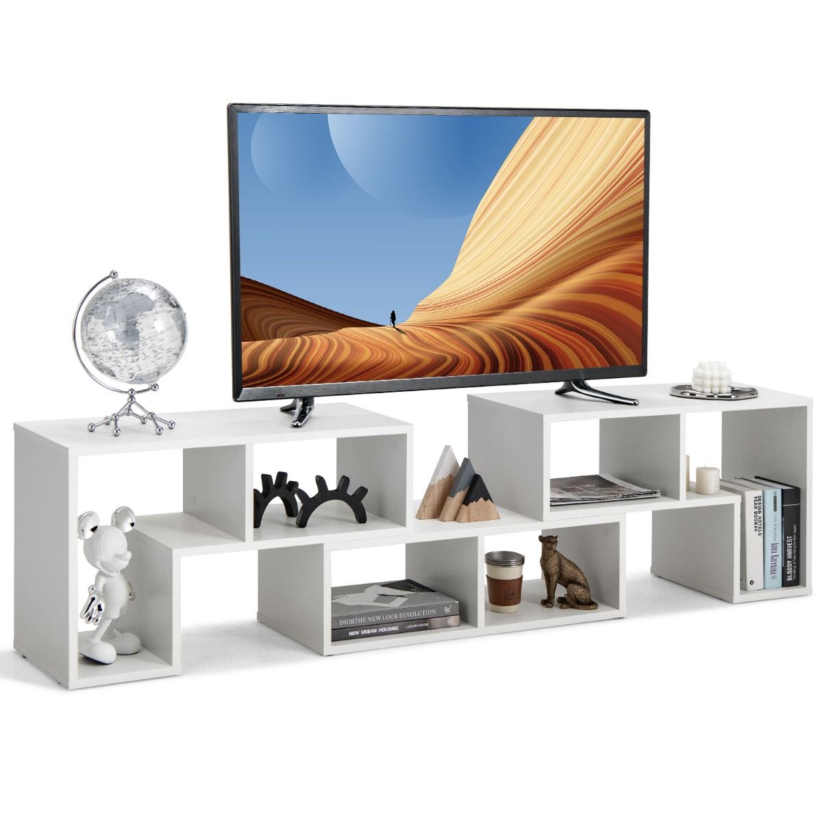 Coast 3-Delige Televisiekast - Hout - Voor TV tot 65'' - 134-180 x 30 x 43 cm - Wit