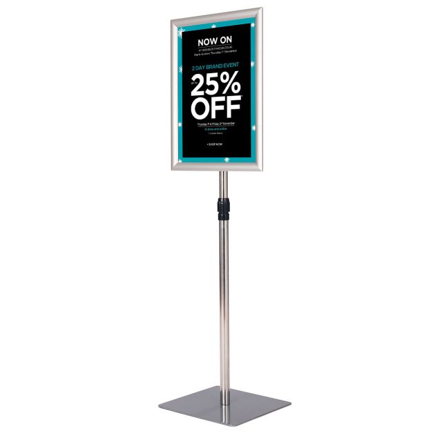 Coast Posterstandaard – A3 Formaat – Hoogte Verstelbaar – Verwijderbaar – 42 x 29,5 cm – Zilver/Zwart