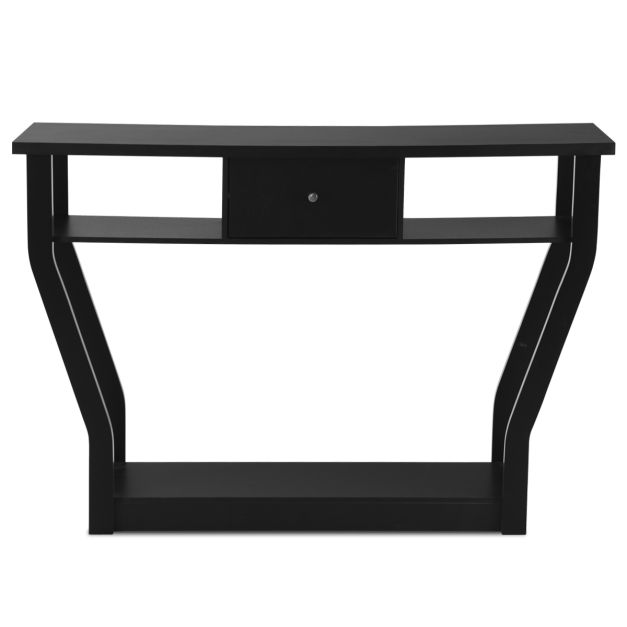 Coast Console Tafel Zwarte bloemtafel met lade en plank 120 x 30 x 81 cm zwart