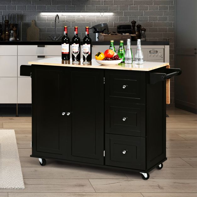 Coast Keukentrolley – max. 60 kg – 136 x 76 x 91 cm – Zwart
