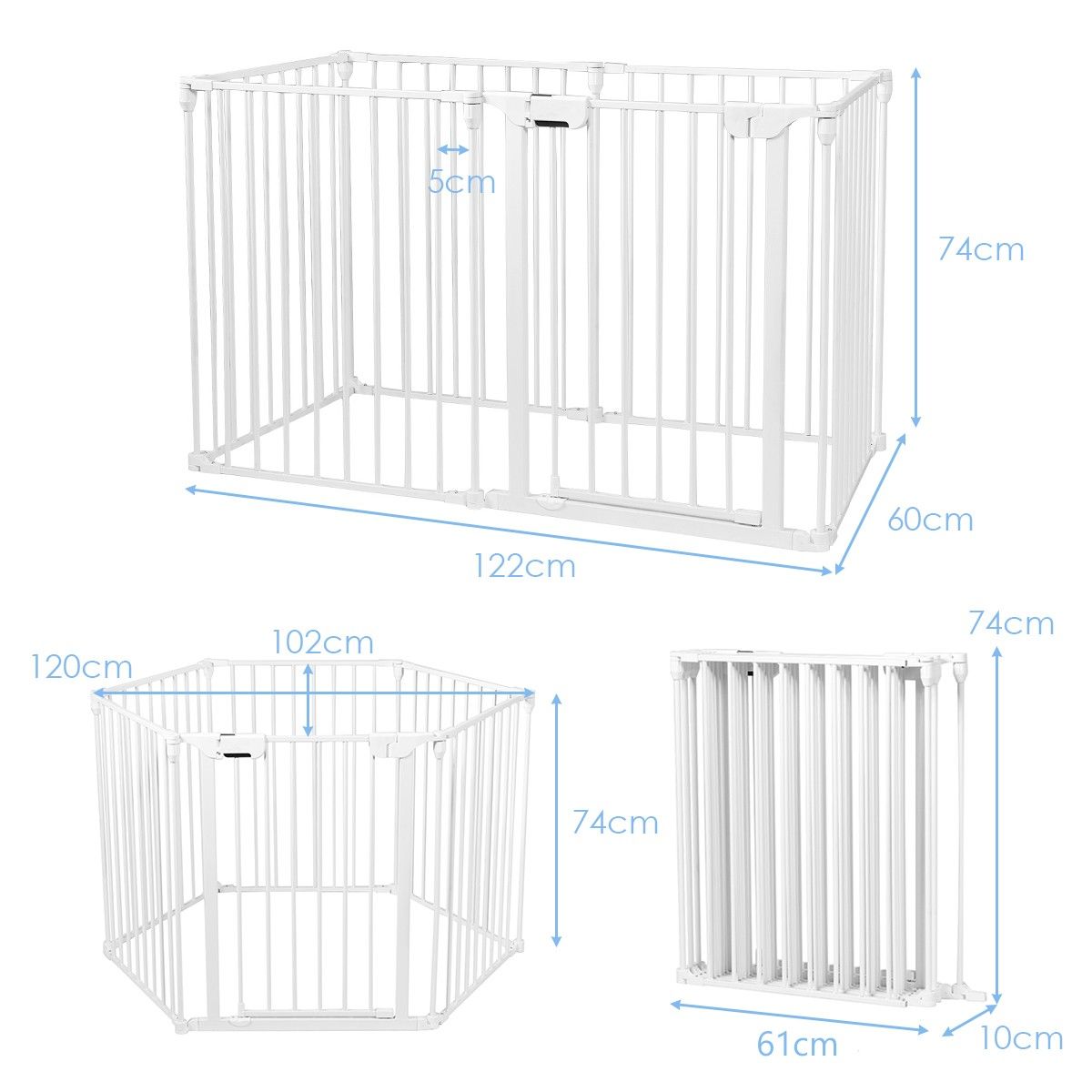 Coast Inklapbare Omheining - Nylon Plastic- 120 x 102 x 74cm - Wit