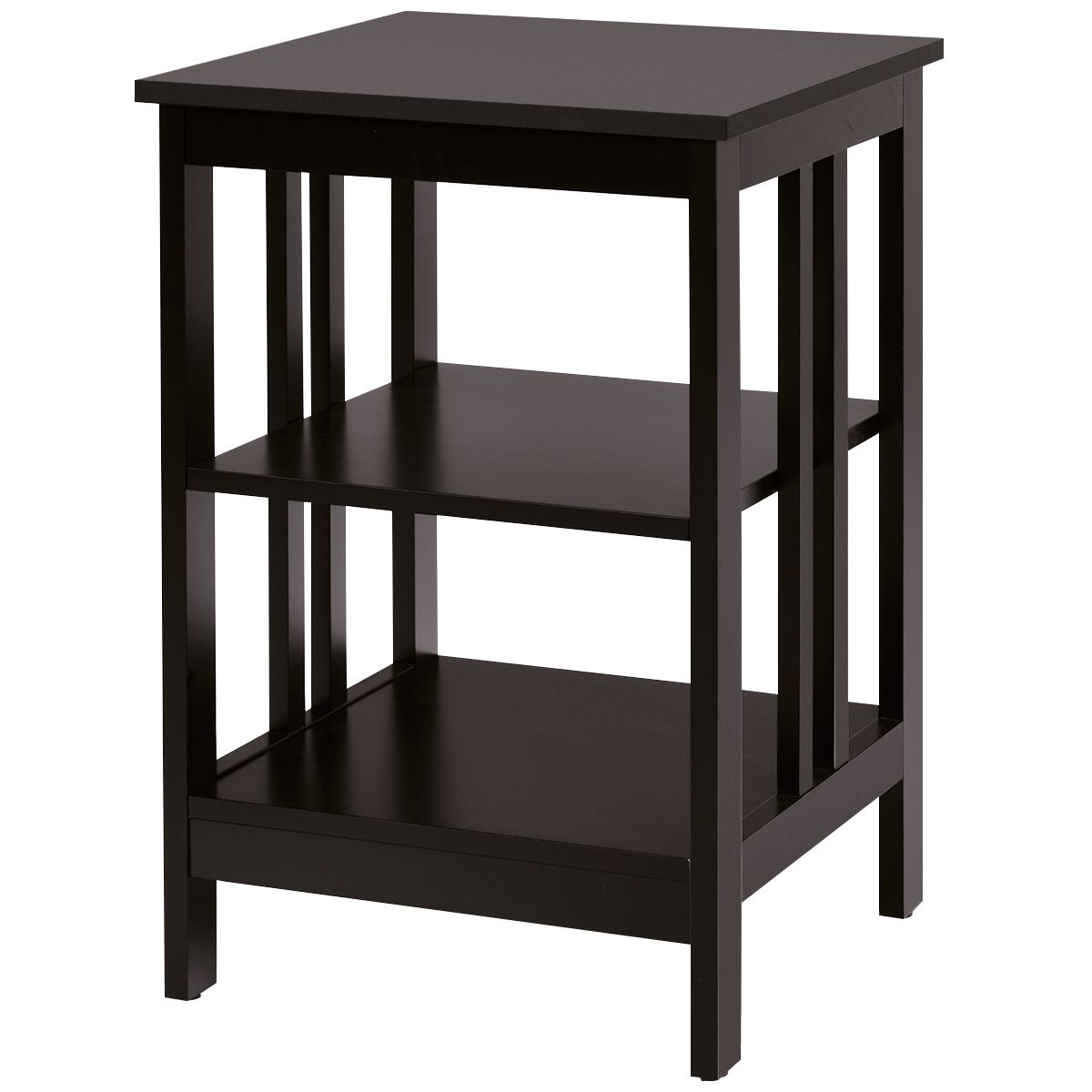 Coast Nachtkastje Bruin – 40 x 40 x 61 cm – 3-Laags Bijzettafel met Open Vakken