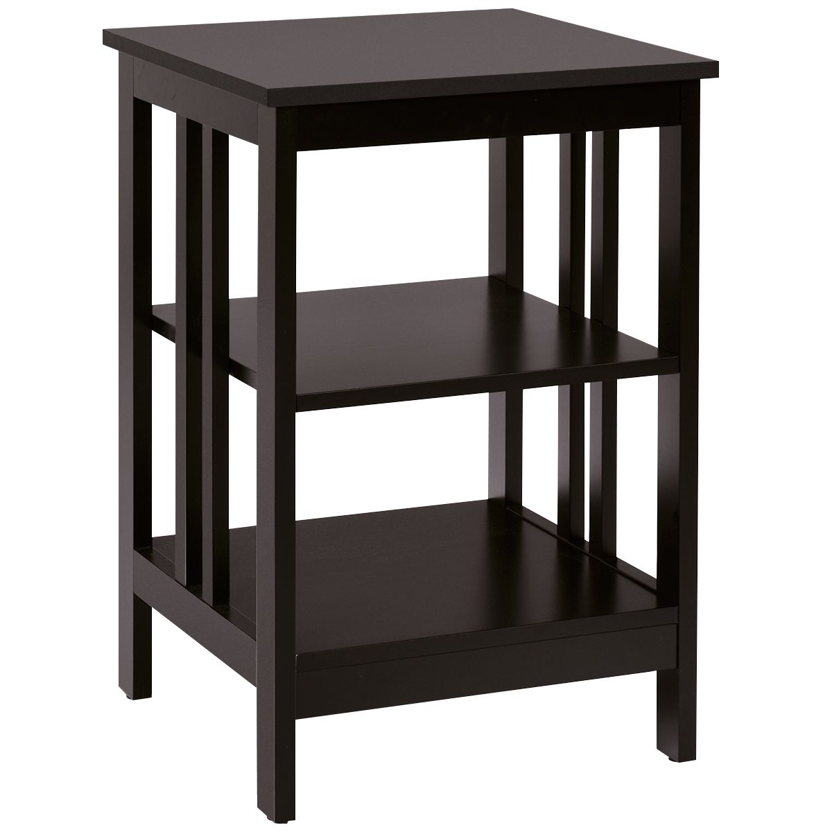 Coast Nachtkastje Bruin – 40 x 40 x 61 cm – 3-Laags Bijzettafel met Open Vakken