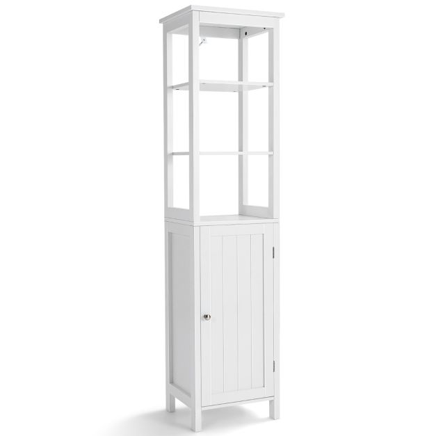 Coast 5 verdiepingen tellende smalle hoge kast met 3-positie opslag 40 x 32 x 161,5 cm wit
