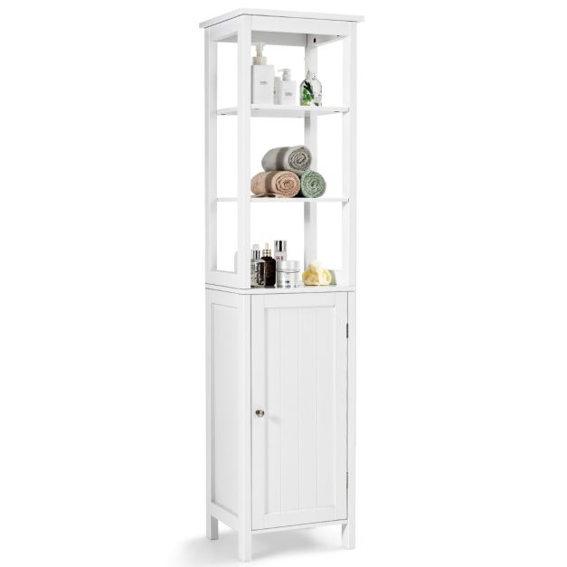 Coast 5 verdiepingen tellende smalle hoge kast met 3-positie opslag 40 x 32 x 161,5 cm wit