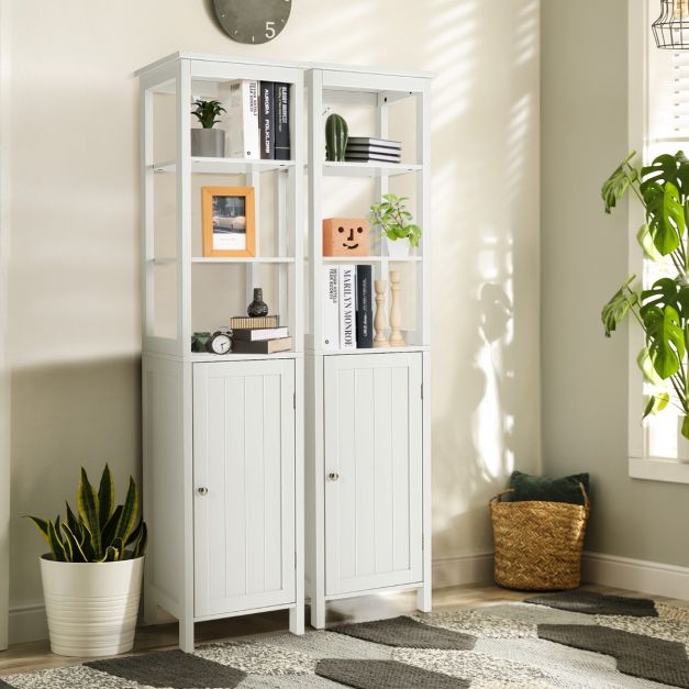 Coast 5 verdiepingen tellende smalle hoge kast met 3-positie opslag 40 x 32 x 161,5 cm wit