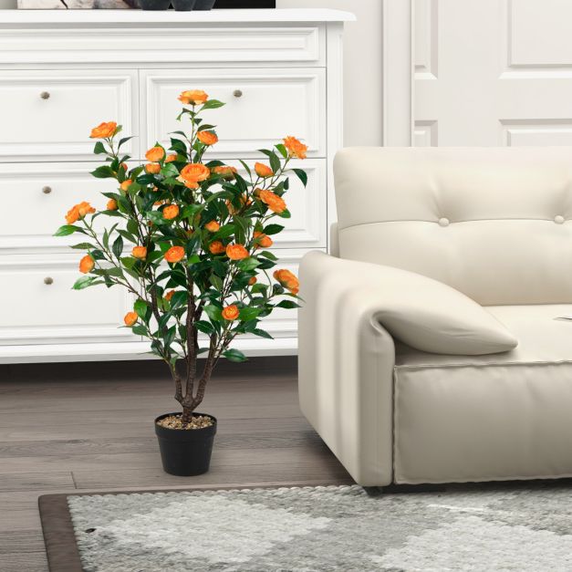 Coast - Kunstmatige Camelia Boom - 58 x 45 x 102 cm - Groen en geel
