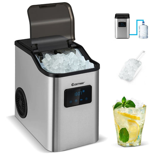 Coast Ijsblokjesmachine - Crushed Ice Maker - 24 kg/dag - 2,5L Watertank - Zilver - 38,5 x 24 x 38 cm