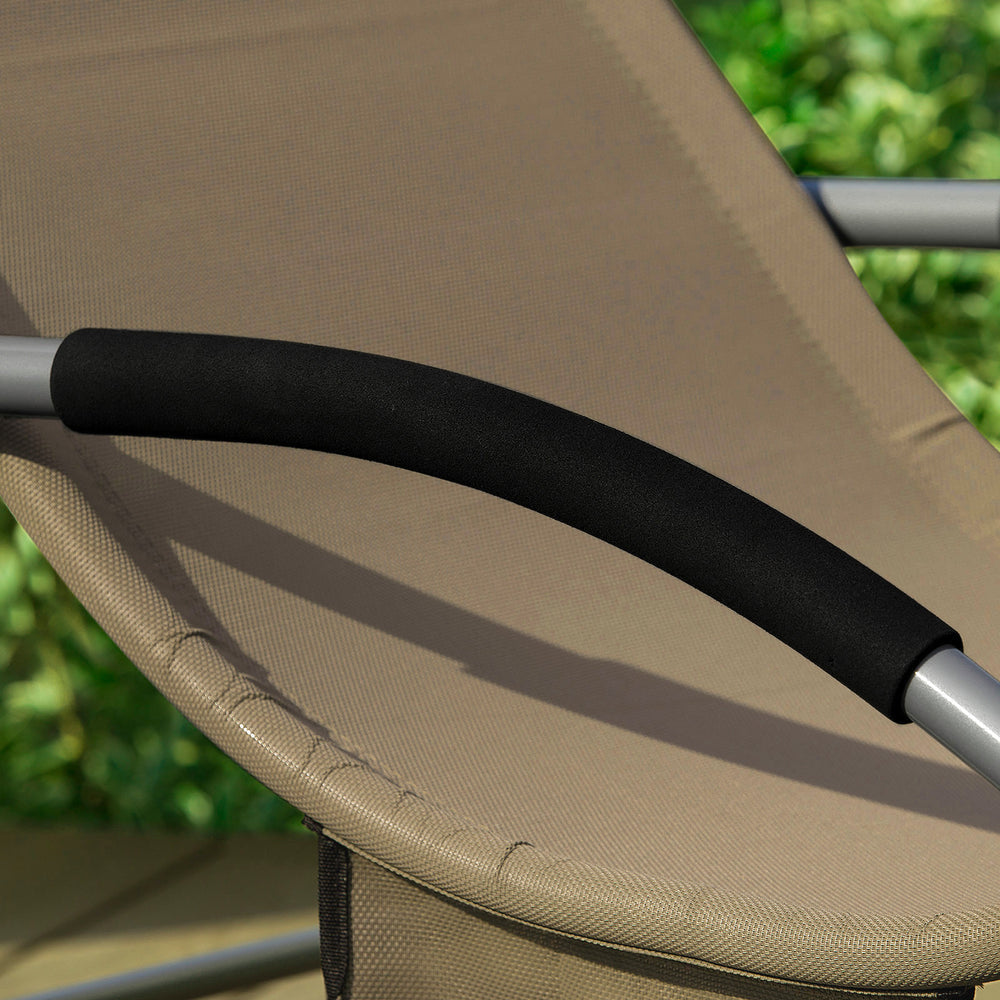 SoBuy Comfortabele Swingstoel - Bruin - Metalen Frame