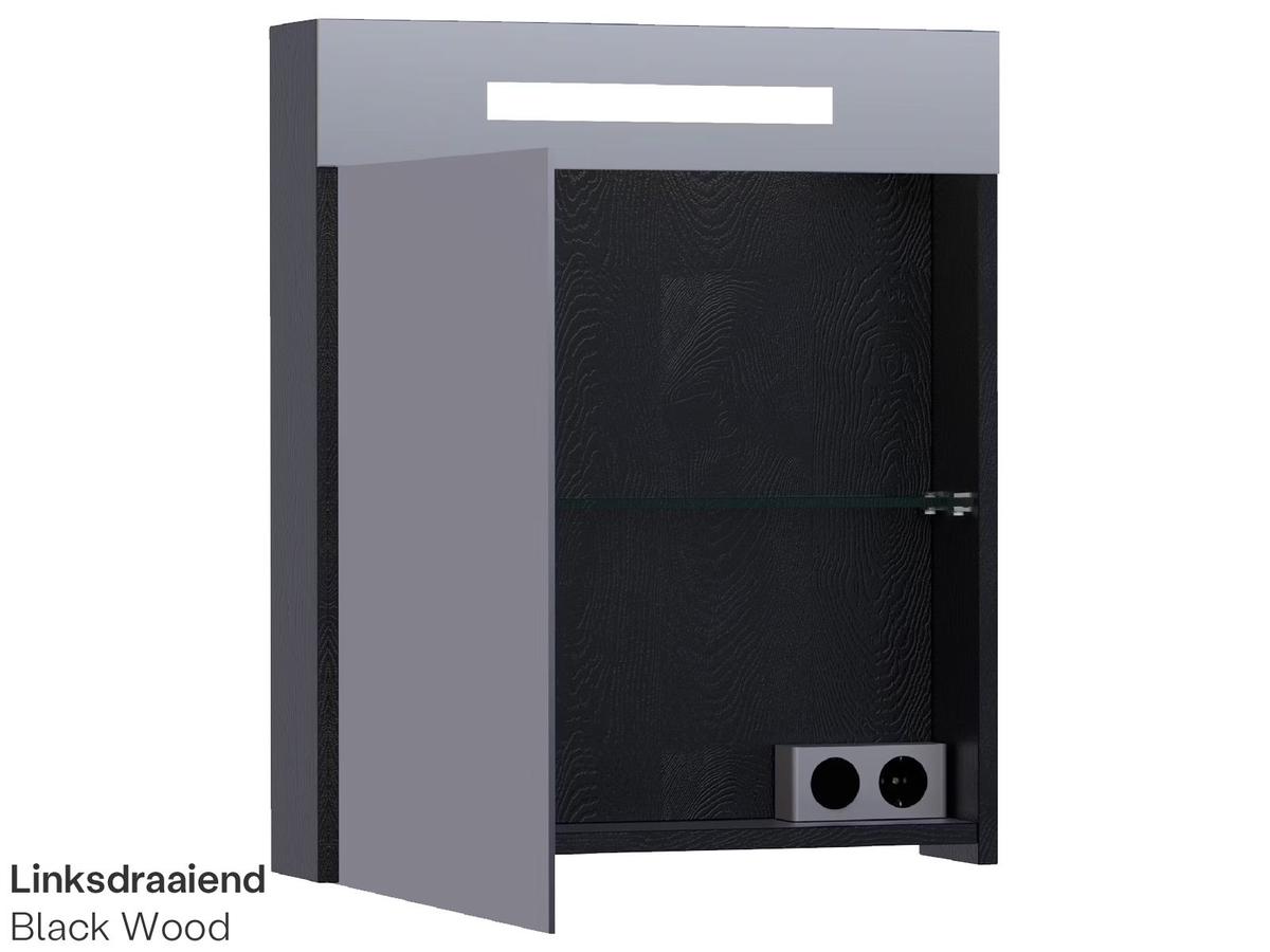 Brauer Double Face 60 Spiegelkast - 60 cm - Black Diamond - Linksdraaiend