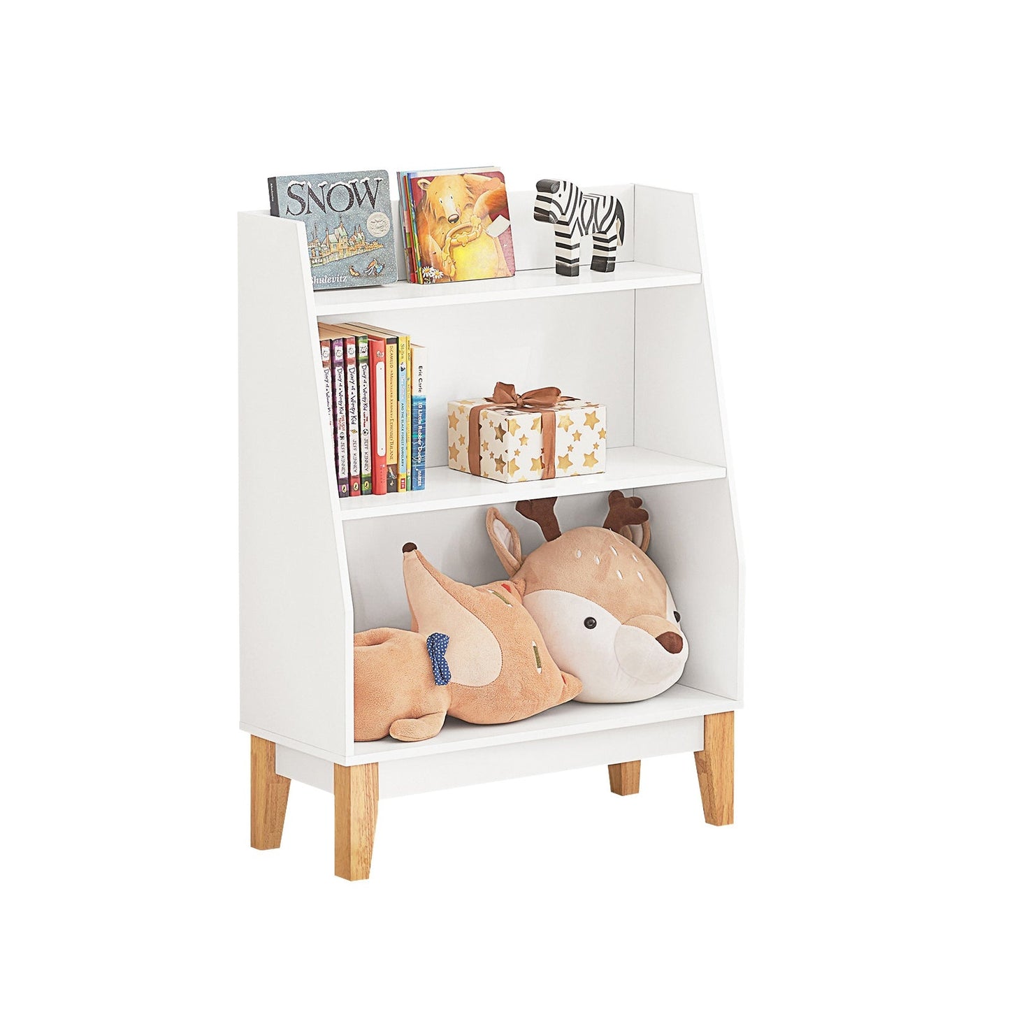 SoBuy Boekenkast - Wit - Hout - 60x25x80cm