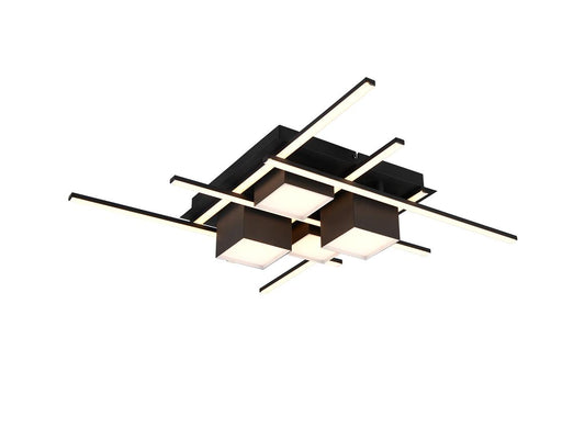 Trio Plafondlamp Roger - LED - geïntegreerde dimmer - Black 40 cm