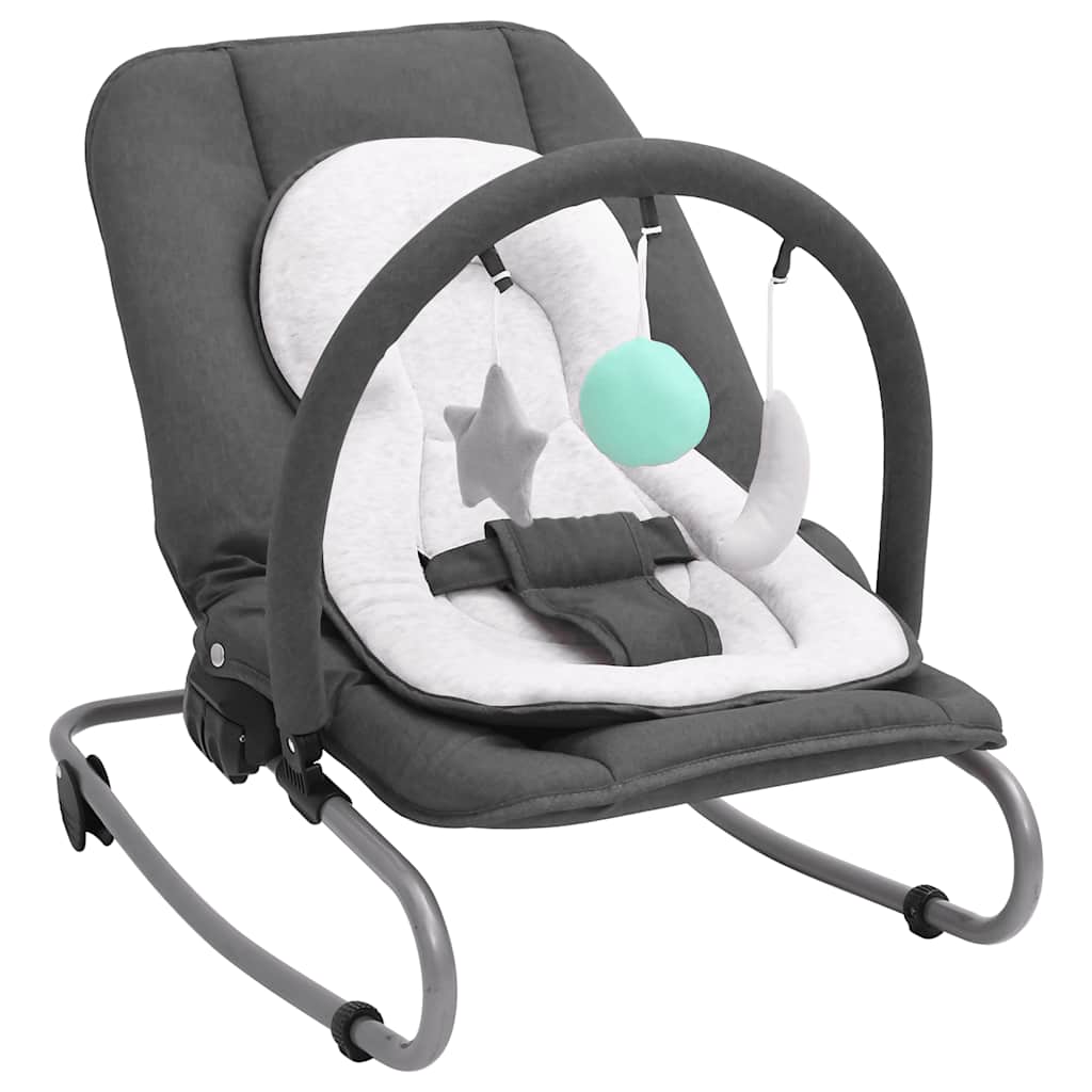 VidaXL Babyschommel - Met Veiligheidsgordel - Antraciet - 77 x 46 x 58 cm