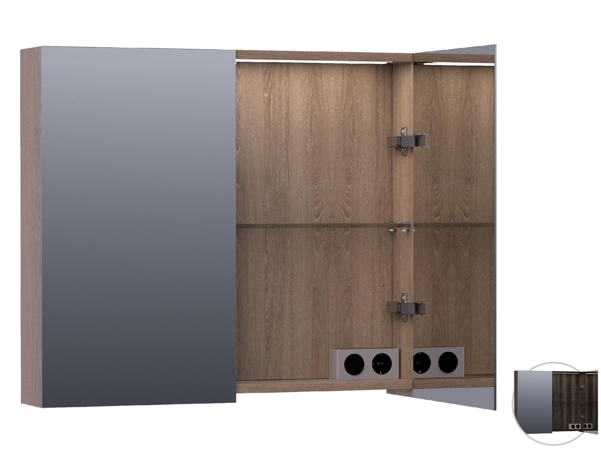 Brauer Dual 80 Spiegelkast - 80 cm - Legno Viola