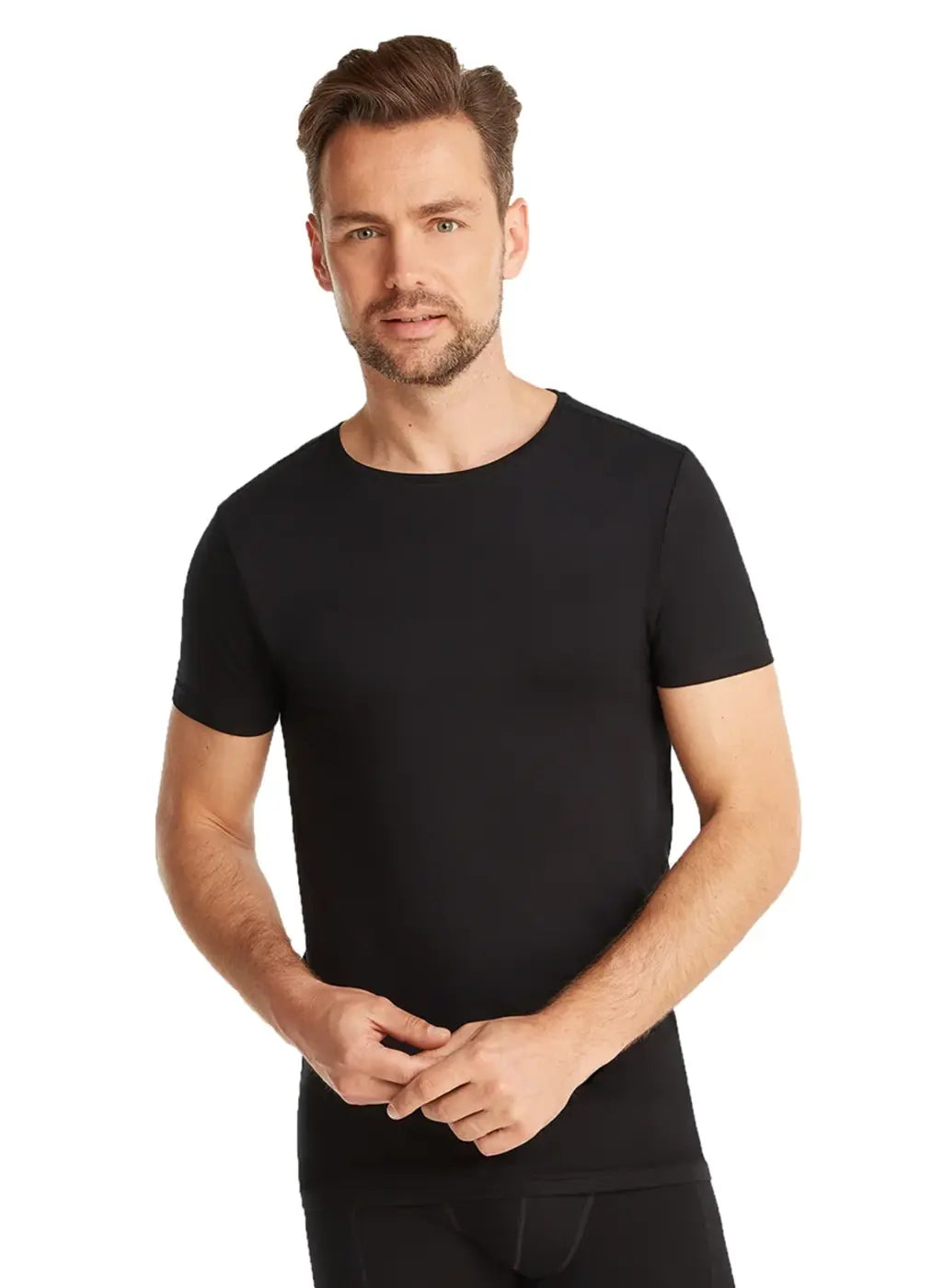 3x Ten Cate – Bamboo Basic Heren T-Shirt – Ronde Hals – Zwart – Maat S