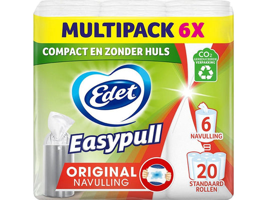 Edet Easypull Original Navulrol - 6 Stuks - Wit