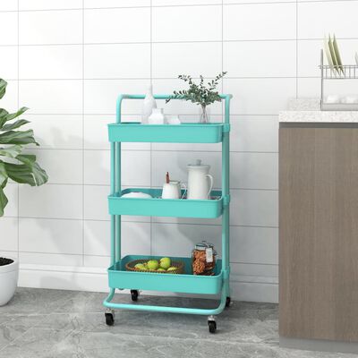 Coast 3-Laagse Rolwagen - Met Handgreep - 2 Remmen - 42 x 35,5 x 86 cm - Groen