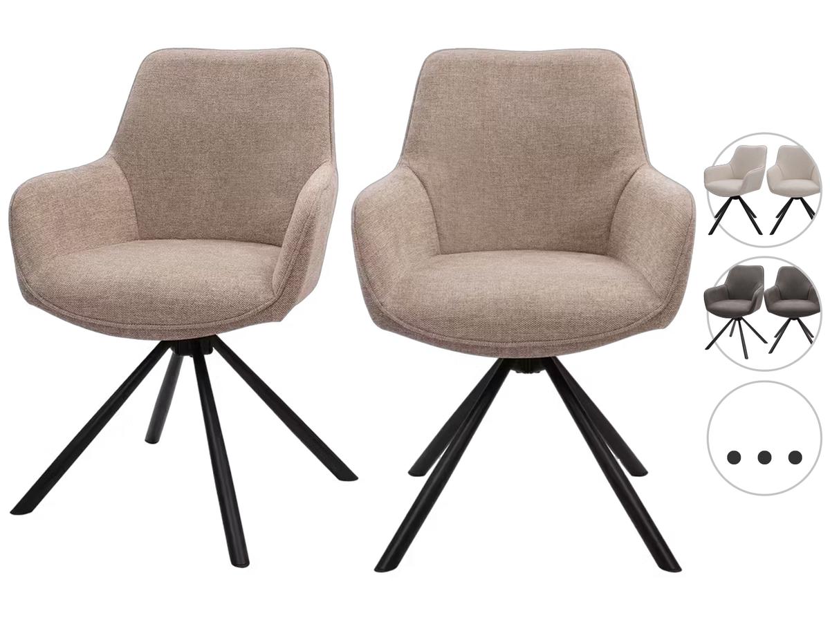 Dutchbone Oliver Draaibare Eetkamerstoel - Terra Stof - Duo Set