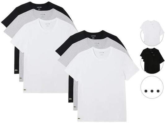 Lacoste Basic T-Shirt - 3-Pack - maat XXL - White/Silver Chine-Black