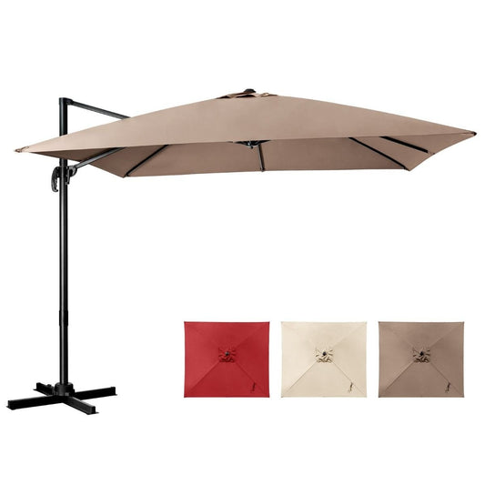 Coast Zweefparasol - Kantelbaar - 300 x 300 x 273 cm - Koffiebruin