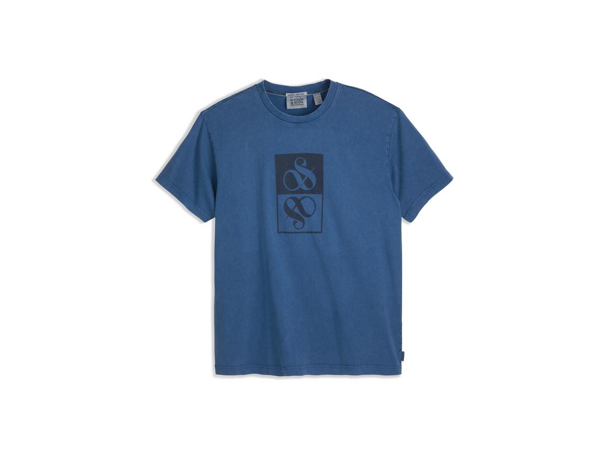 Scotch & Soda Graphic T-Shirt - Dark Obsidian - maat M