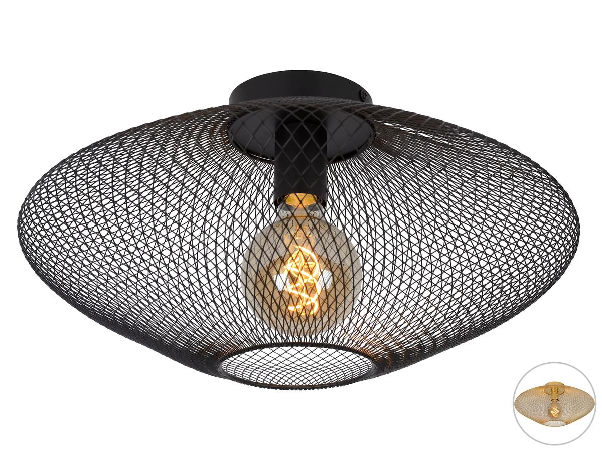 Lucide Mesh Plafonniere - Zwart - Ø 45 cm - 1x E27