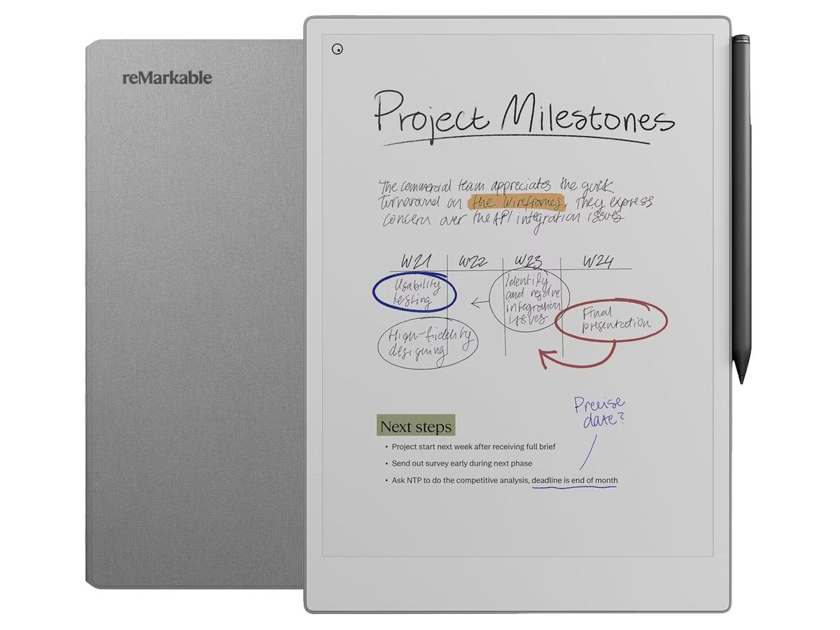 reMarkable Paper Pro Tablet met Marker Plus & Book Folio - Refurbished - Wit